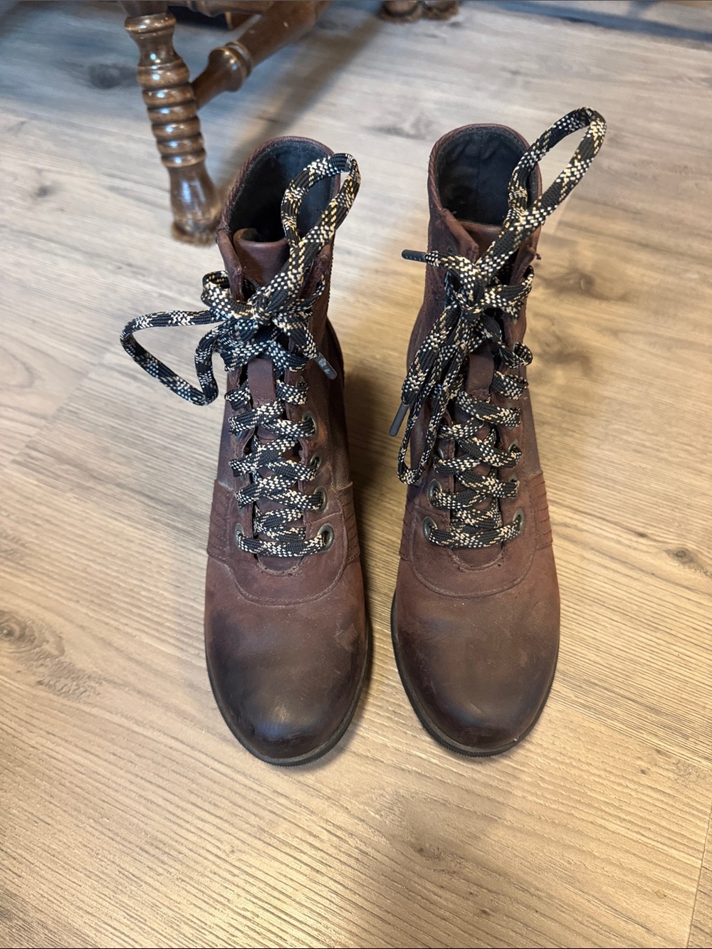 Sorel Brown Lace-Up Leather Ankle Boots